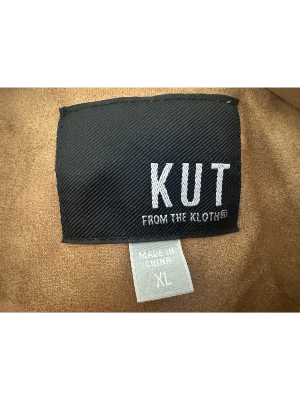 KUT from the Kloth Marlowe Faux Suede Moto Jacket Brown Tan XL Coat Zip Biker - Picture 7 of 13